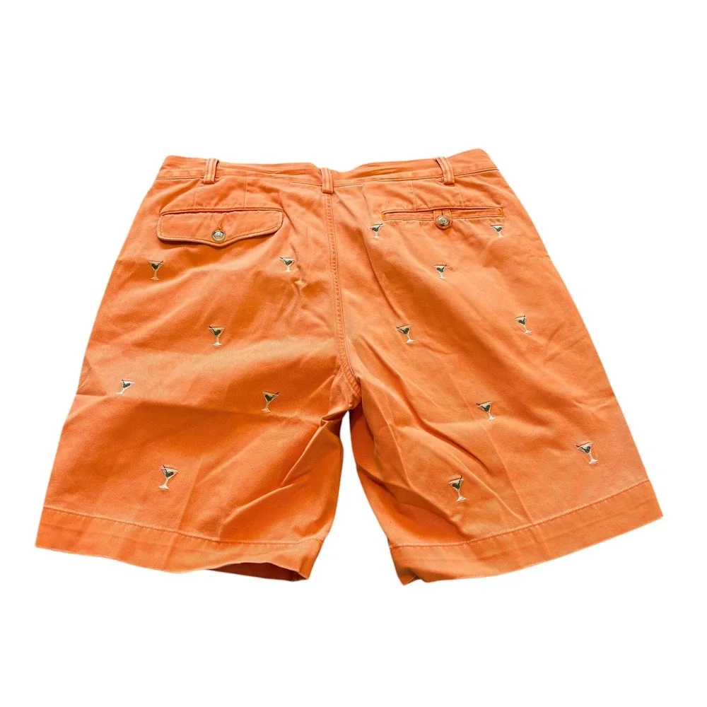 Polo Ralph Lauren Mens Orange Martini Glass Embroidered Classic Fit Shorts 34x9 - Picture 8 of 12
